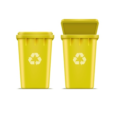 Vector Yellow Recycle Bin for Trash and Garbageのイラスト素材