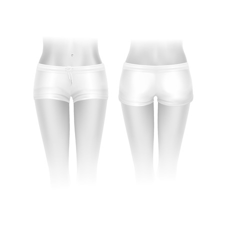 Vector White Shorts for Women Isolatedのイラスト素材