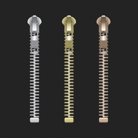 Vector Set of Zippersのイラスト素材