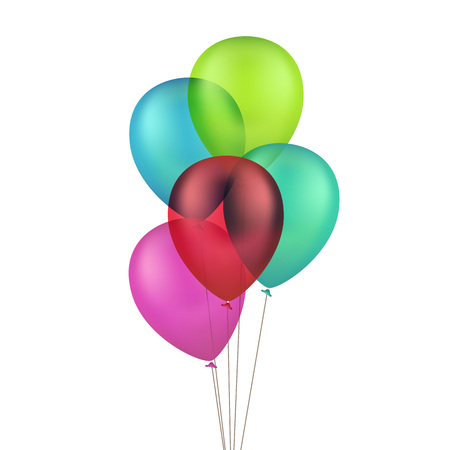 Vector Multicolored Colorful Balloons Isolated on White Backgroundのイラスト素材