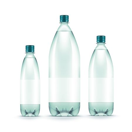 Vector Blank Plastic Blue Water Bottle Isolatedのイラスト素材