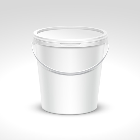 Vector Blank Plastic Bucket Container Packagingのイラスト素材