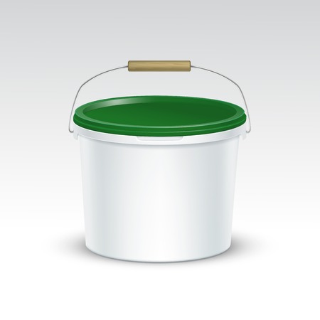 Vector Blank Plastic Bucket Container Packagingのイラスト素材