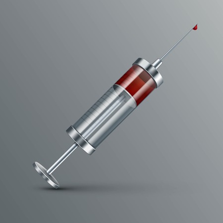 Vector Glass Medical Syringe Isolatedのイラスト素材