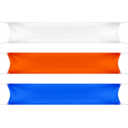 White, Red and Blue Blank Empty Bannersのイラスト素材