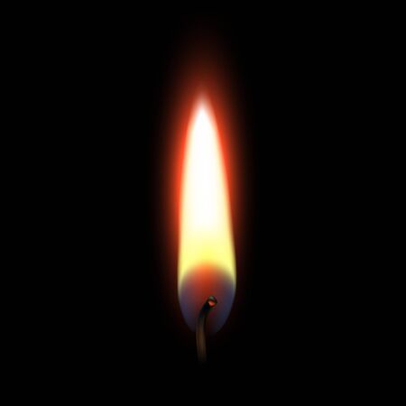 Fire Flame Isolated on Black Backgroundのイラスト素材
