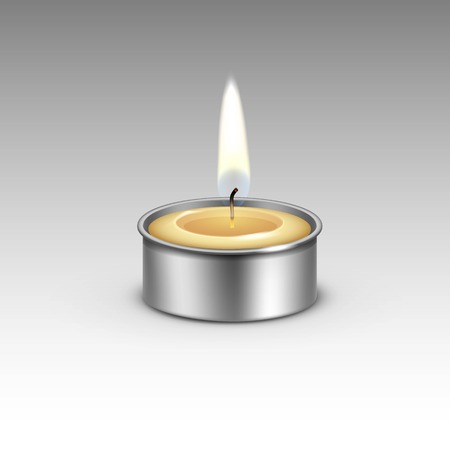 Candle in the Metal Candlestick Flame Fire Lightのイラスト素材