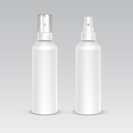 Spray Bottle White Plastic Packaging Container Setのイラスト素材