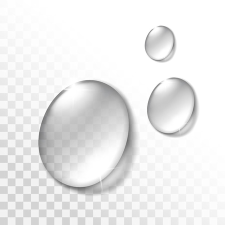 Water Drops Set Isolated on Transparent Backgroundのイラスト素材