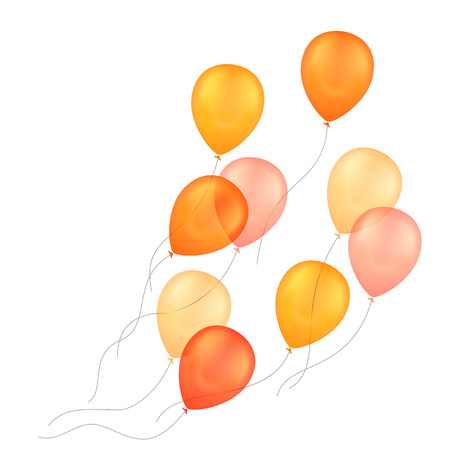 Vector Orange Yellow Balloons Isolated Backgroundのイラスト素材