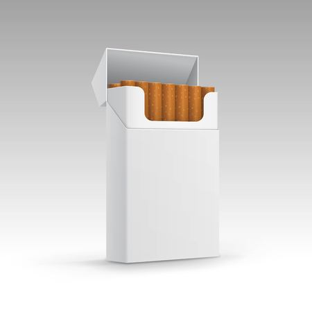 Opened Pack of Cigarettes Isolated on Backgroundのイラスト素材