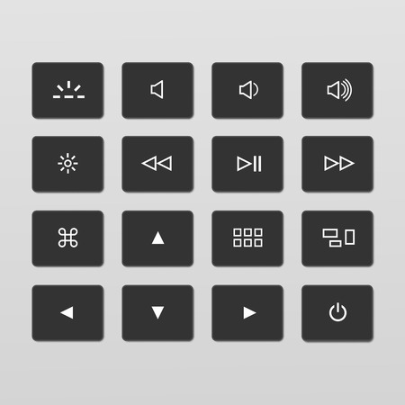 Illustration of Set of Laptop Keyboard Control Buttons Iconsのイラスト素材