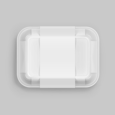 White Fast Food Box Container Packaging Package Packing Pack Isolated on Backgroundのイラスト素材