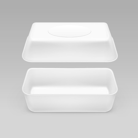 White Fast Food Box Container Packaging Package Packing Pack Isolated on Backgroundのイラスト素材