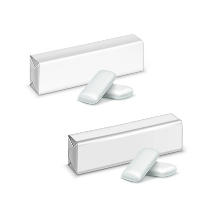 Pack of Chewing Gum Isolated on White Backgroundのイラスト素材