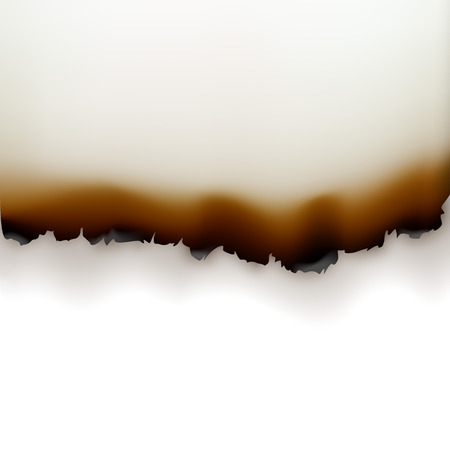 Vector Burned Paper Edges Close up Top View Isolated on White Backgroundのイラスト素材