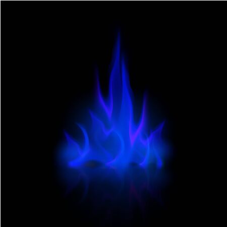 Vector Blue Fire Flame Bonfire  Isolated on Backgroundのイラスト素材