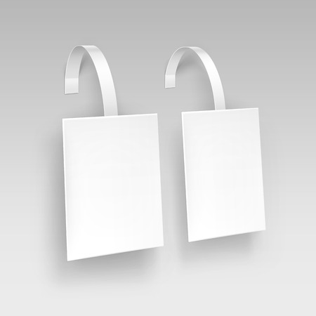 Vector Blank White Square Papper Plastic Advertising Price Wobbler Isolated on Backgroundのイラスト素材