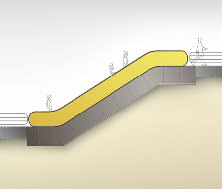 Yellow Escalator with Place for Advertisingのイラスト素材