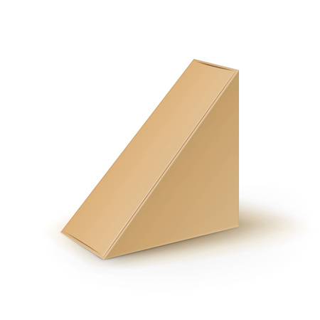 Vector Brown Blank Cardboard Triangle Take Away Boxes Packaging For Sandwich, Food, Gift, Other Products Mock up Close up Isolated on White Backgroundのイラスト素材