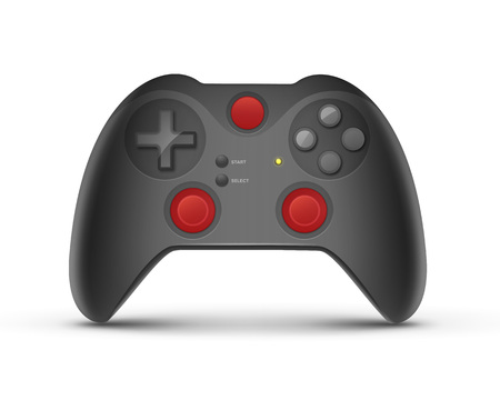 Video game controller or gamepad front view isolated on white background