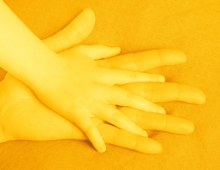 Hand together love family signの写真素材