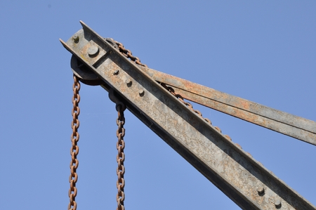 Crane pulley in the sky