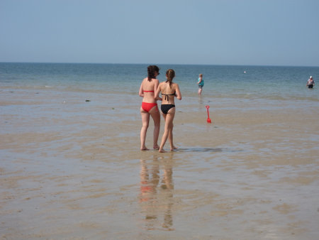 LUC_FRANCE, 26 JULY, 2018:People on the beach of Luc in Normandyのeditorial素材