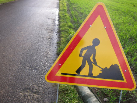 PLERIN, FRANCE 15 MARCH, 2018: Road sign in Plerin on roselier roadのeditorial素材