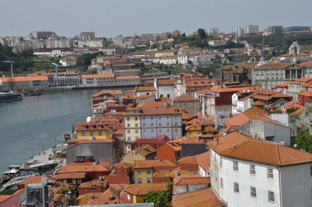 Porto, the banks of the Douro seen from aboveのeditorial素材