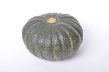 green pumpkin on a white backgroundの写真素材