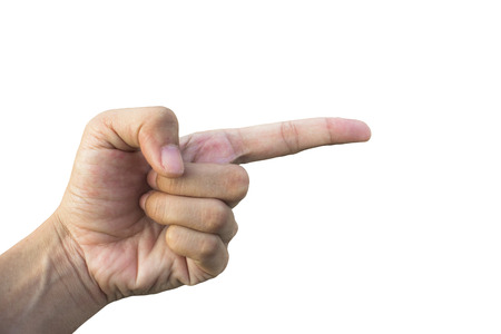 Hand is pointing at something with angry