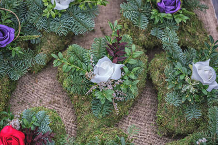 Snitch and wreaths from flowers, All Saints Day conceptの写真素材