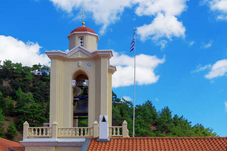 CYPRUS, PAPHOS- OCTOBER 2018: Kykkos abbey with famous mosaics inlaid with goldのeditorial素材