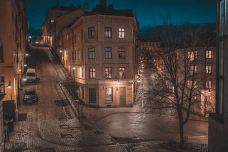 A beautiful view from the Old Town streets of Stockholm.の写真素材