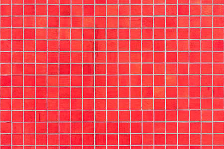 High resolution picture of red square mosaic tiles textureの写真素材
