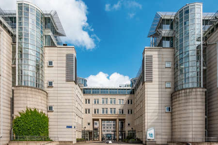 Gothenburg, Sweden - June 17, 2018. Summer view on the commercial buildings over the old harbor Lilla Bommen in Gothenburg, Swedenのeditorial素材