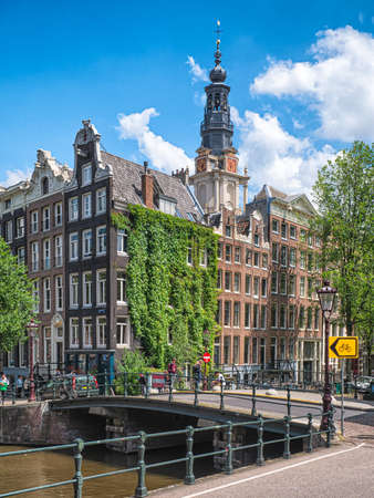 Amsterdam in the summer. beautiful authentic ancient city on the North Sea coastのeditorial素材