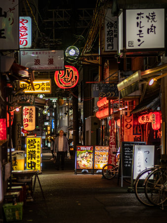 OSAKA, JAPAN - APRIL, 25 2019: Night streets of Dotonbori street in Osaka, Japanのeditorial素材