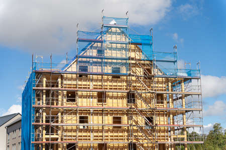 Construction site of the modern apartment houseの写真素材