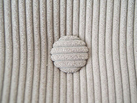 Beige velvet material with vertical lines and round buttonsの写真素材