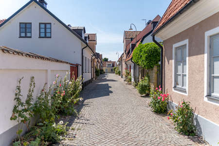 Medieval streets of the old town of Visby in Gotland, Swedenの写真素材