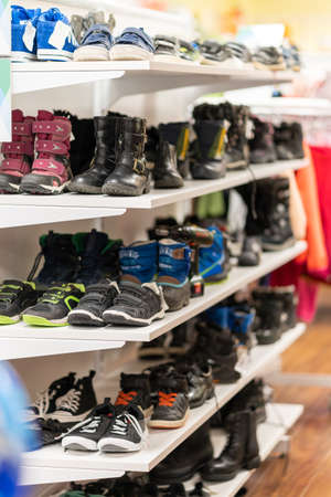 Shoes department store with bokeh for background usageの写真素材