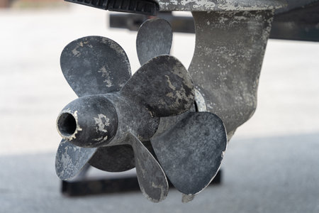 Image of Old rusty metal boat engine thruster turbineの写真素材