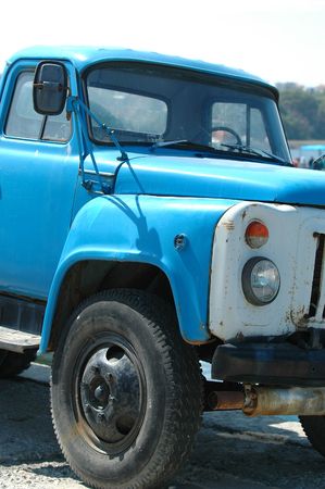 Old blue truckの写真素材