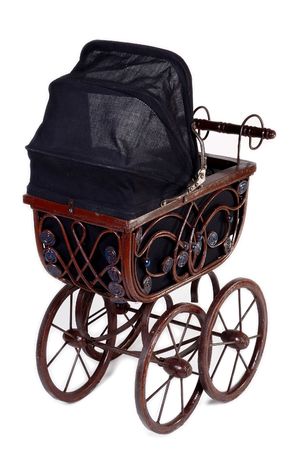 Old fashioned stroller. Taken on white background.の写真素材