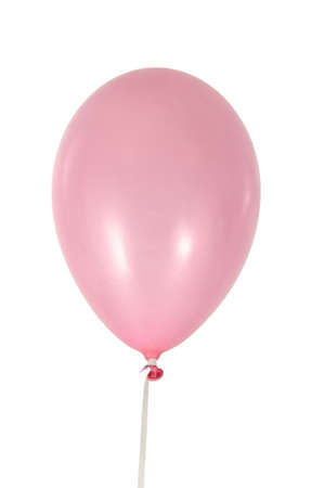 Pink balloon in a string. On clean white background.の写真素材