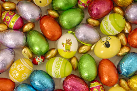 Many easter eggs with many different colors