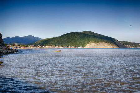 The mountain and the beach at the resortのeditorial素材