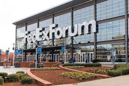 Memphis, TN / USA: FedEx Forum in Downtown Memphis, TN. Home to the NBA Memphis Grizzlies, University of Memphis basketball and Numerous other events and concerts.のeditorial素材